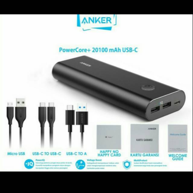 Pawer bank Anker Core + 20100 Pawer bank Anker 20100 mah USB type C black A 232611