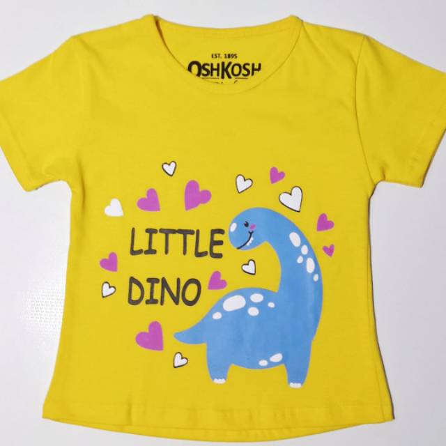 Baju Kaos Karakter Anak Cewek Motif Little Dino Kuning Size 1 6 Th Bahan Katun Lembut Shopee Indonesia