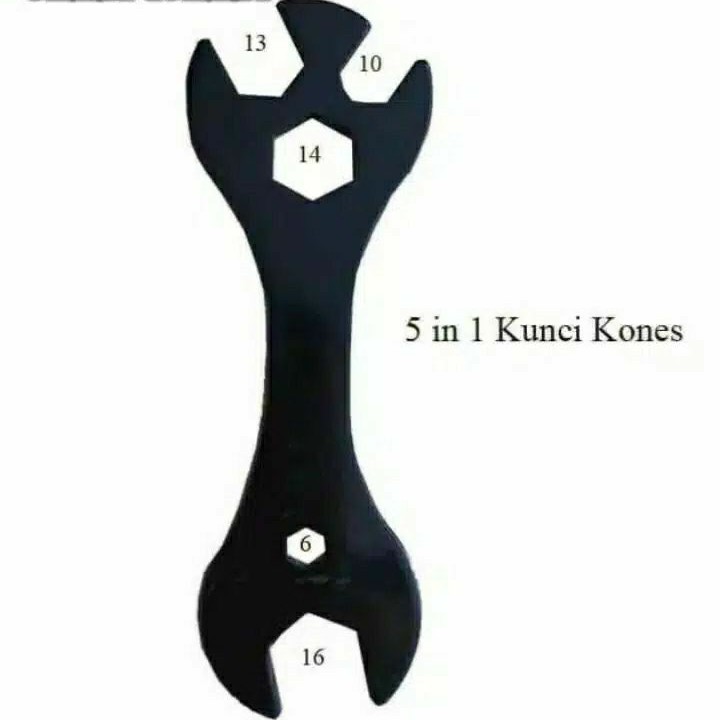 kunci kones cones sepeda hitam spiner kunci pendek