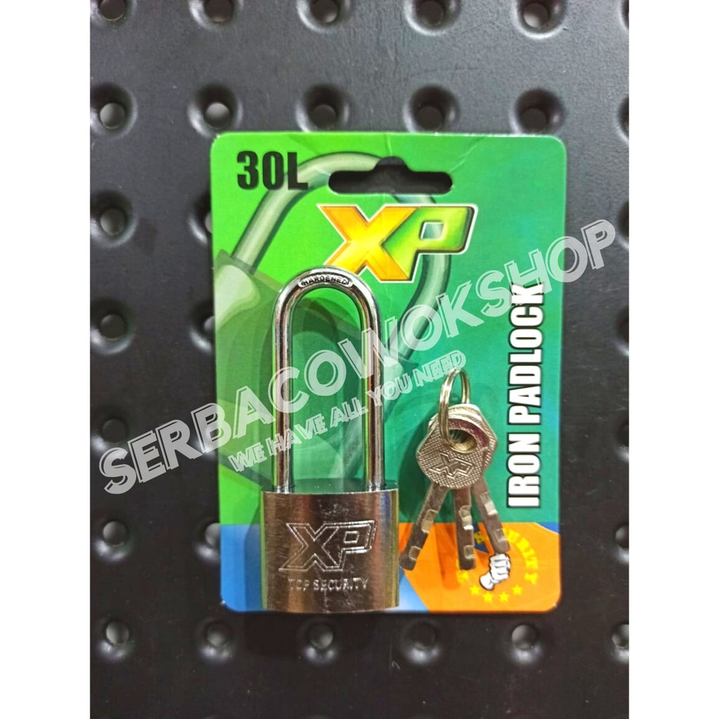 Xp Tool Gembok Putih 30 mm Leher Panjang Chrome Gembok Pelor Termurah Berkualitas