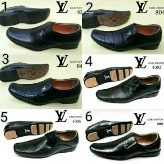 Sepatu kerja pria kulit asli formal louis vuitton