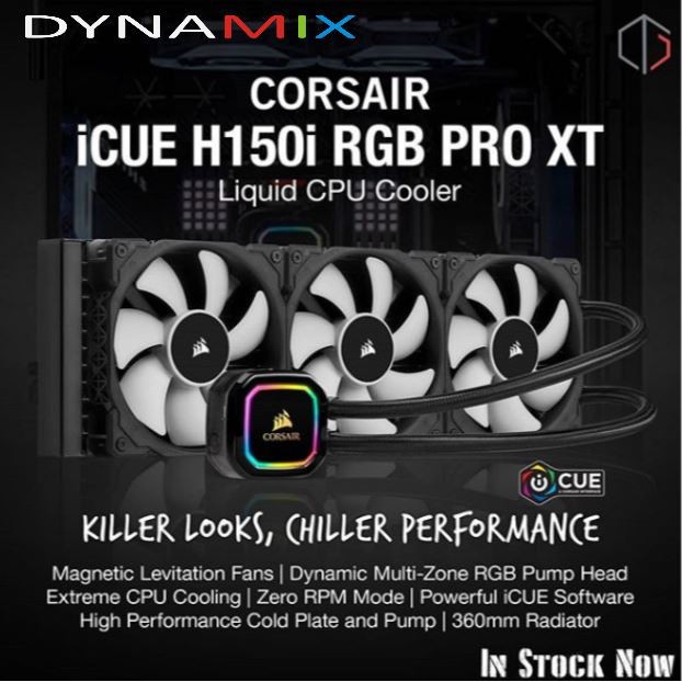 Corsair iCUE H150i RGB PRO XT 360mm Liquid CPU Cooler | CPU Fan