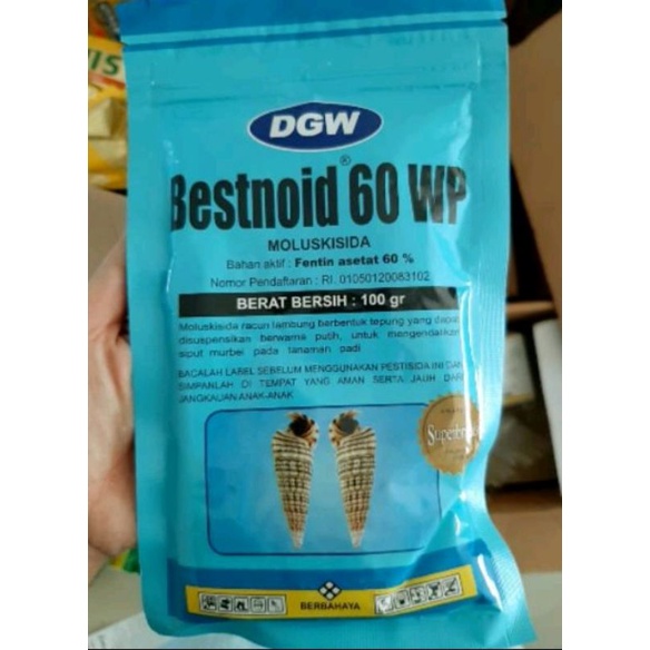 Bestnoid 60 WP 100 gram Racun siput dan keong Terbaik untuk Tambak dan padi sawah