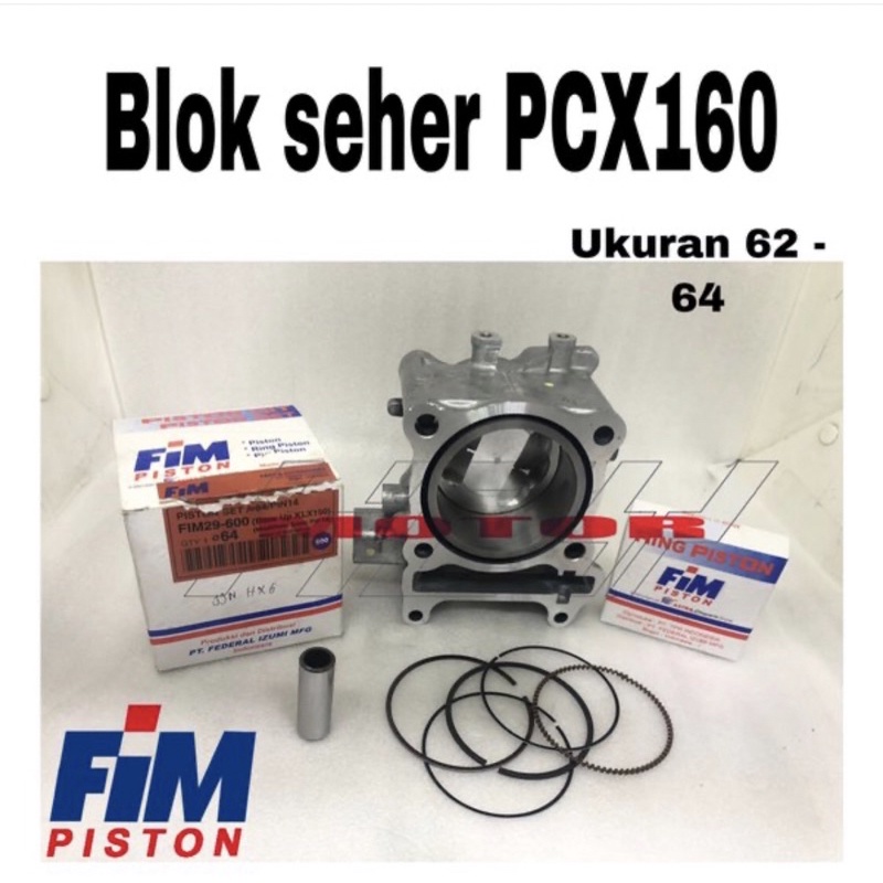 blok block seher bore up Honda PCX 160pcx160 vario 160 ukuran 62-64 original