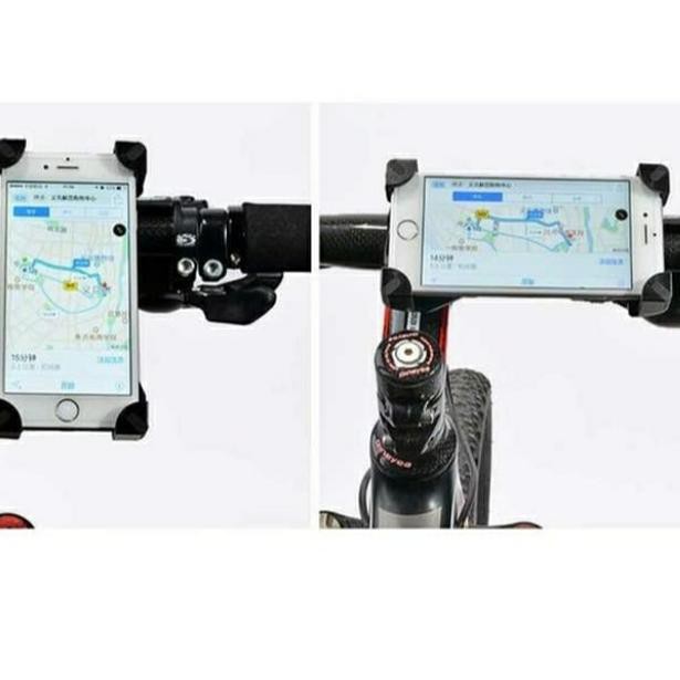 DI-481>> BRACKET X UNIVERSAL HP HOLDER UNTUK SEPEDA ATAU SEPEDA MOTOR - pasang di SPION