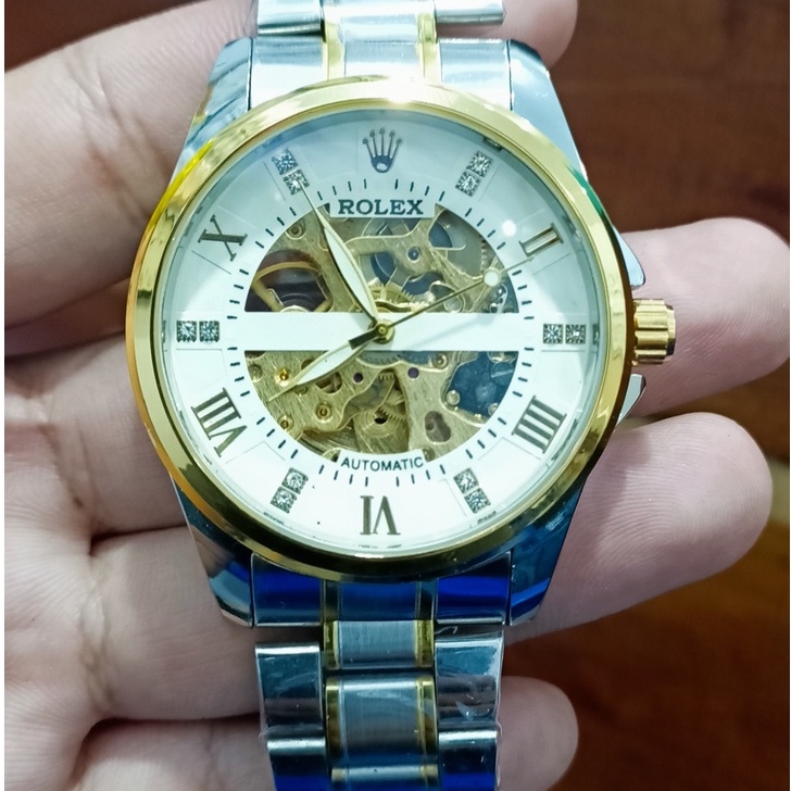 Jam Tangan Rolex Pria | Skeleton Chain | Rantai | Automatic | Otomatis