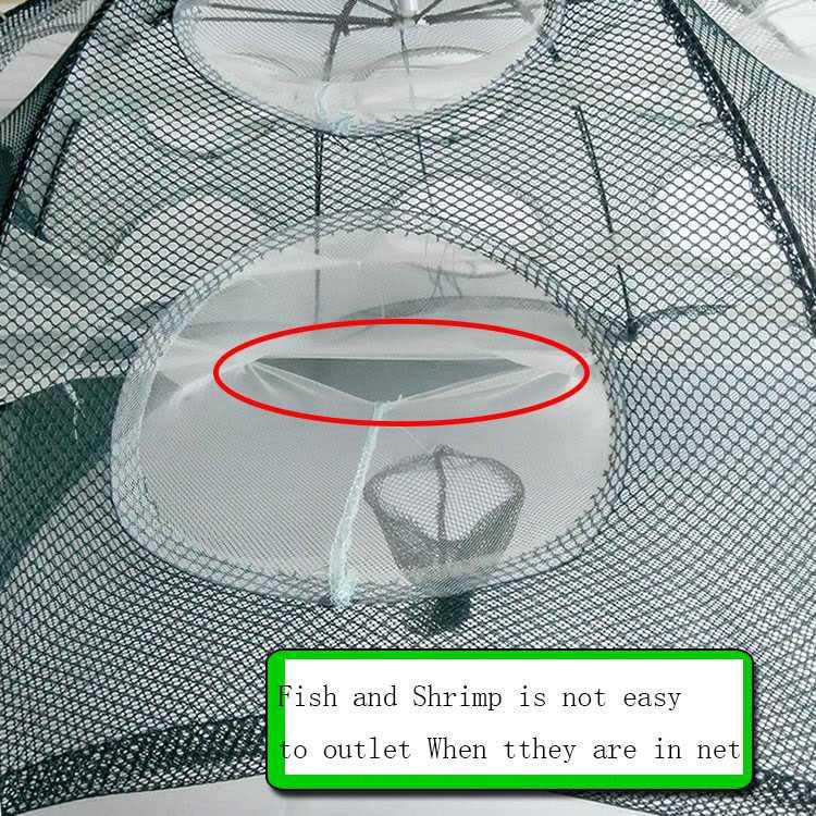 Jaring Pancing Ikan Hexagonal 10 Hole Fishing Net Trap Cage - H14572 [Hijau]