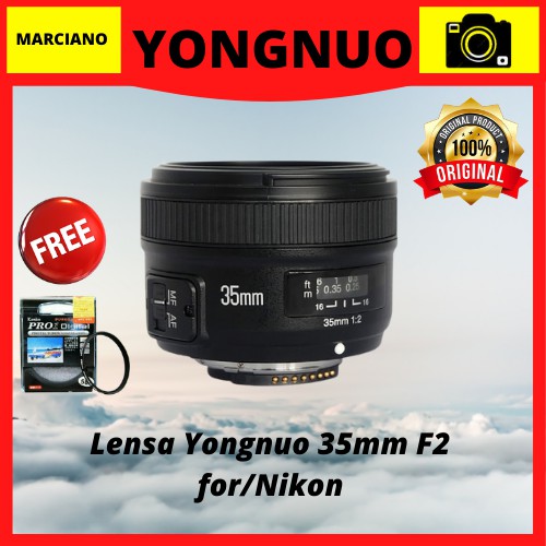 Lensa Yongnuo 35mm F2 for/Nikon