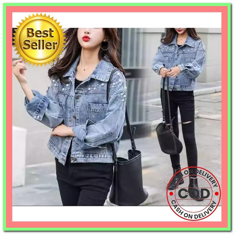 Jaket Jeans Wanita Jacket Levis Cewek Terbaru Murah Kekinian Mc Girl Jaket Jeans Gambar Pita Belakan