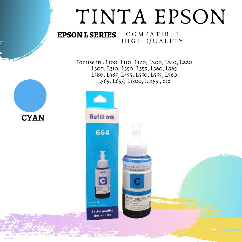 Tinta Epson Colorpro L120 L210 L300 L310 L220 L360 L365 L565 L455 L1300 1 PAKET 4 WARNA