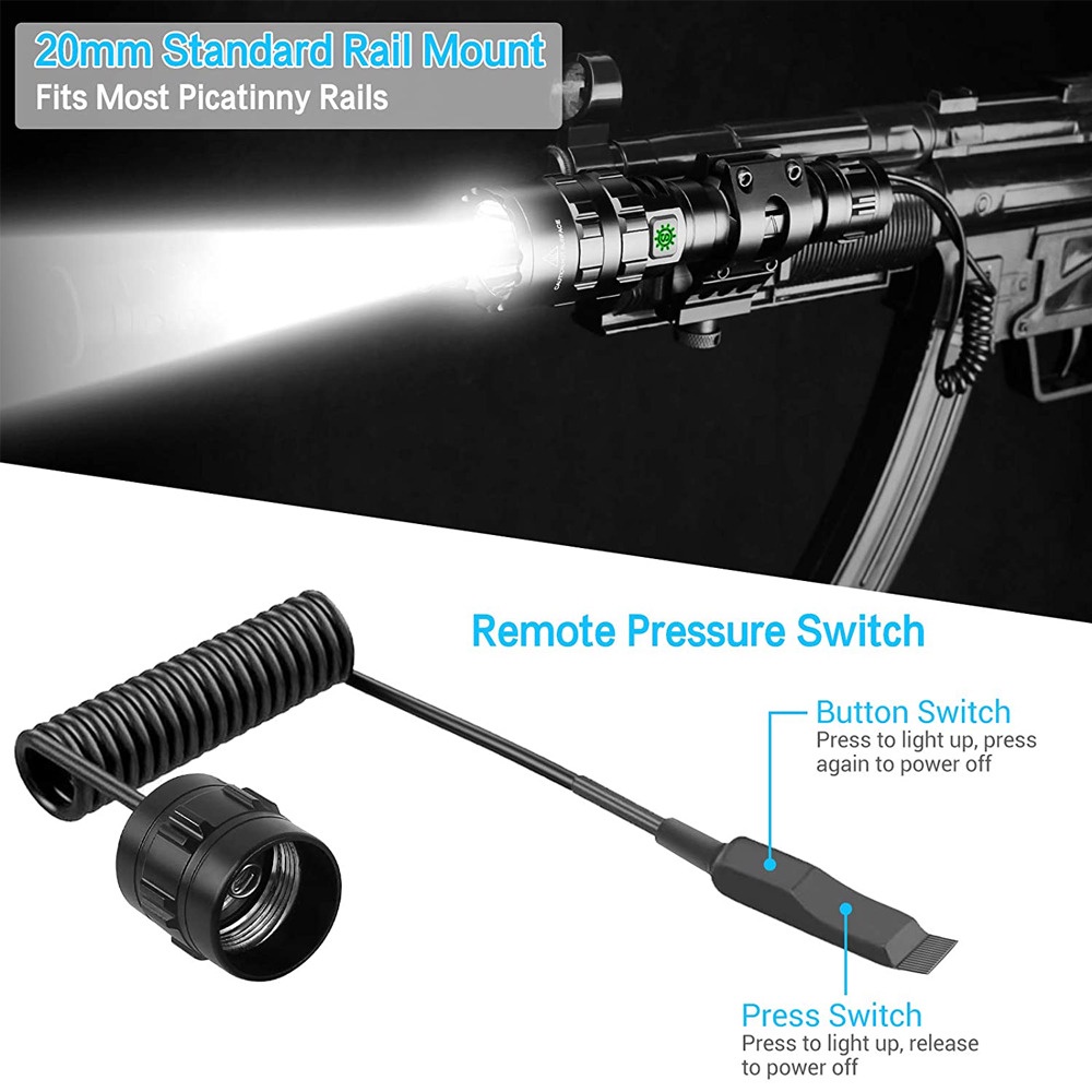 PAKET SENTER DAYA TINGGI - TaffLED Senter LED WATERPROOF Hunting Tactical Airsoft Rifle Cree XM-L L2 6500 Lumens 701 JG-3