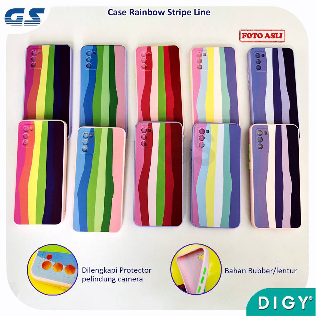 Casing Import Softcase Rainbow OPPO A15 A15S A53 A33 A32 2020 A11K A12 A5S A7