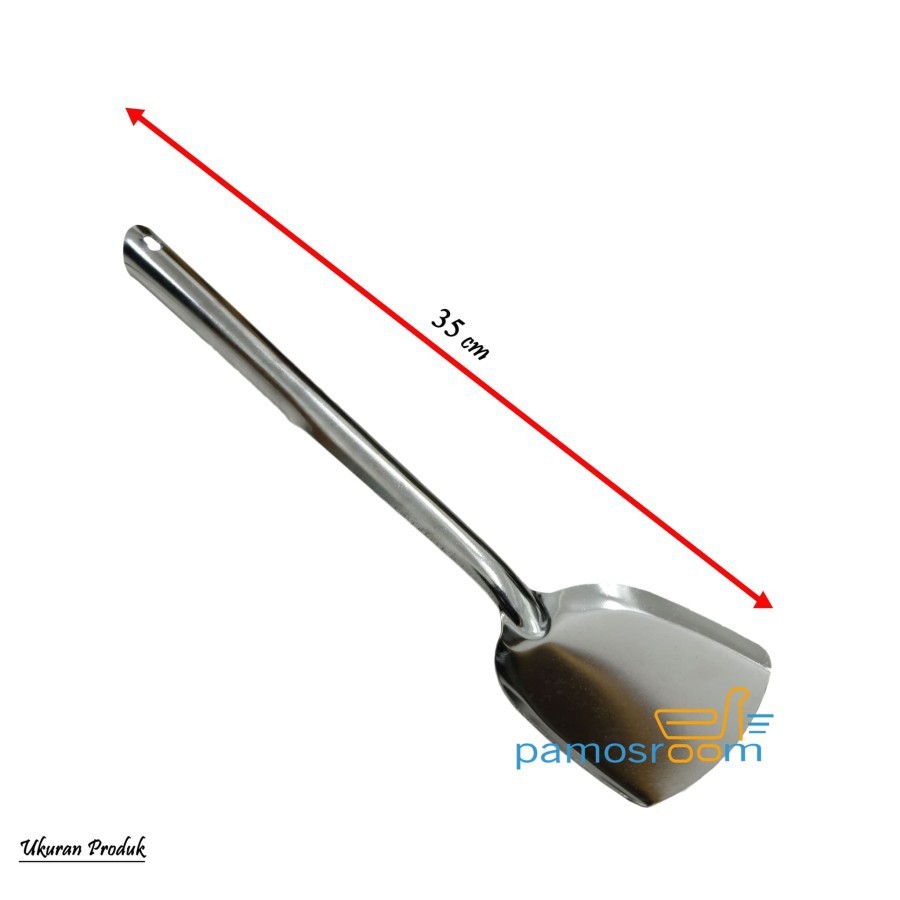 Pamosroom Spatula Stainless Tebal Alat Masak Sodet Spatula Stainless Sudip Sayur Diameter 35cm