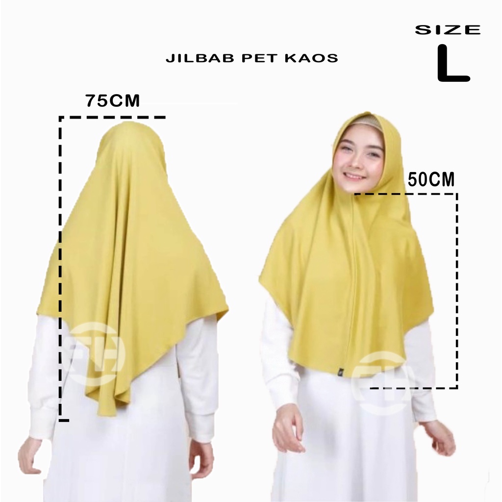 Jilbab Instan bergo ukuran L bahan kaos / kerudung harian / hijab santai / khimar dengan pet harga termurah