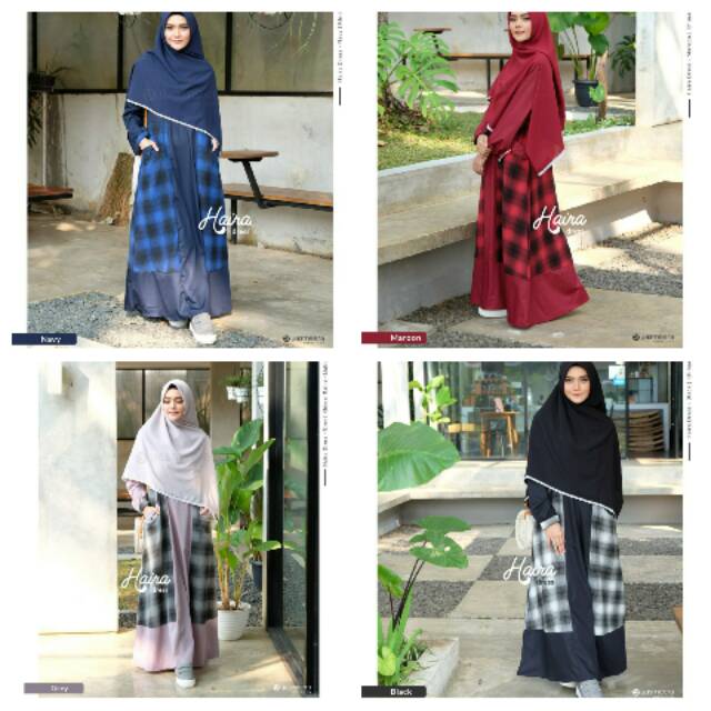 YASMEERA GAMIS DRESS REMAJA TARTAN KOTAK FLANEL MIX KATUN TOYOBO CASUAL BUSUI DAILY PESTA HAIRA