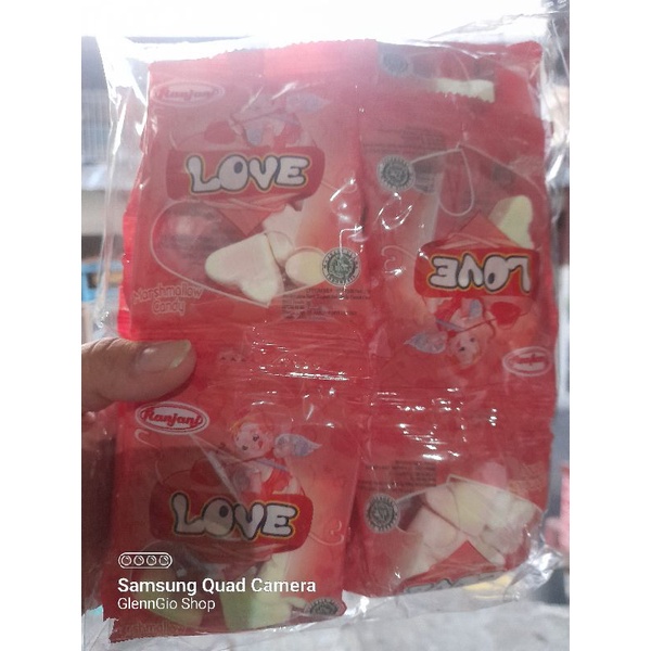 Marshmallow bentuk Love / Mantau isi 20 sachet