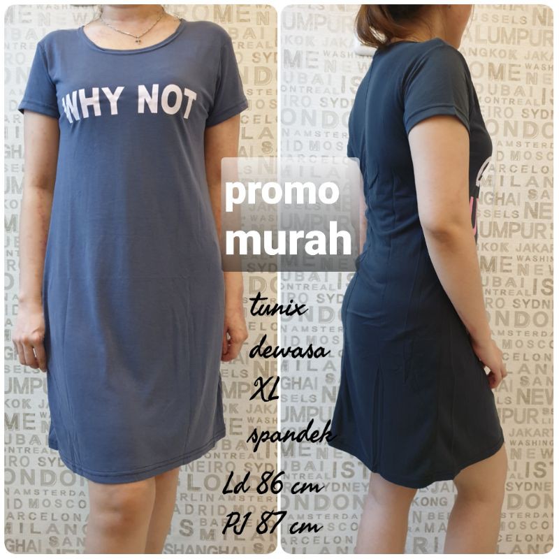 promo!!!dress tunix why not XL tgn pendek dewasa