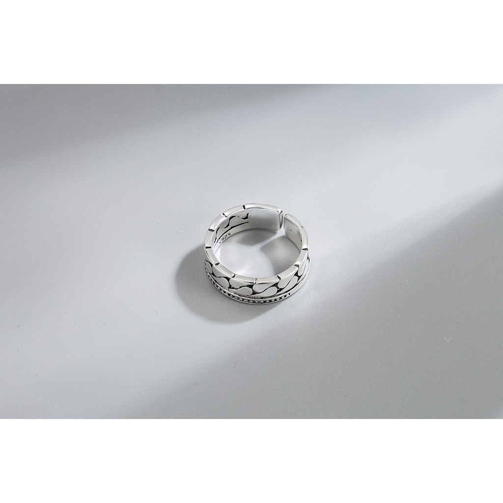 925 Perak Cincin Untuk Wanita/Cincin yang Dapat Diatur Perhiasan Retro Hip hop
