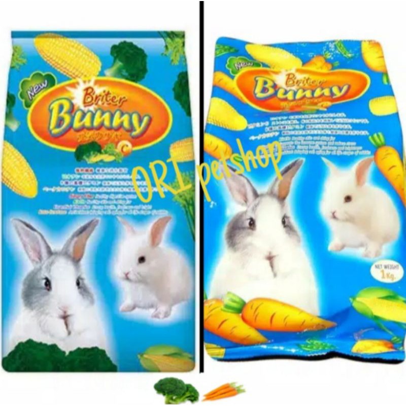 makanan kelinci britter bunny (carrot/brokolly) - 1 kg freshpack