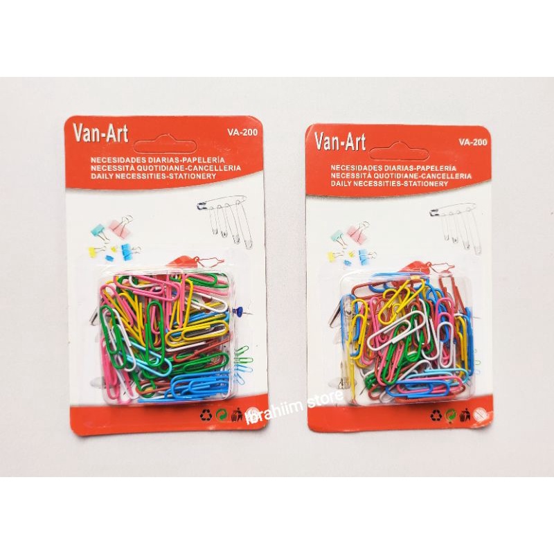 1 PAK TRIGONAL CLIP WARNA VAN-ART TRIGONAL CLIPS MURAH KLIP PENJEPIT KERTAS