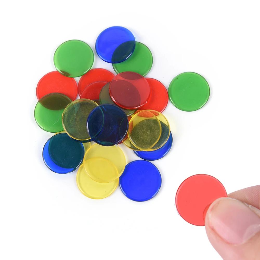 NEEDWAY Bingo Chip Perlengkapan Kelas Anak Kids 15mm Untuk Bingo Game Multicolor Disc Mainan Edukasi Koin Plastik