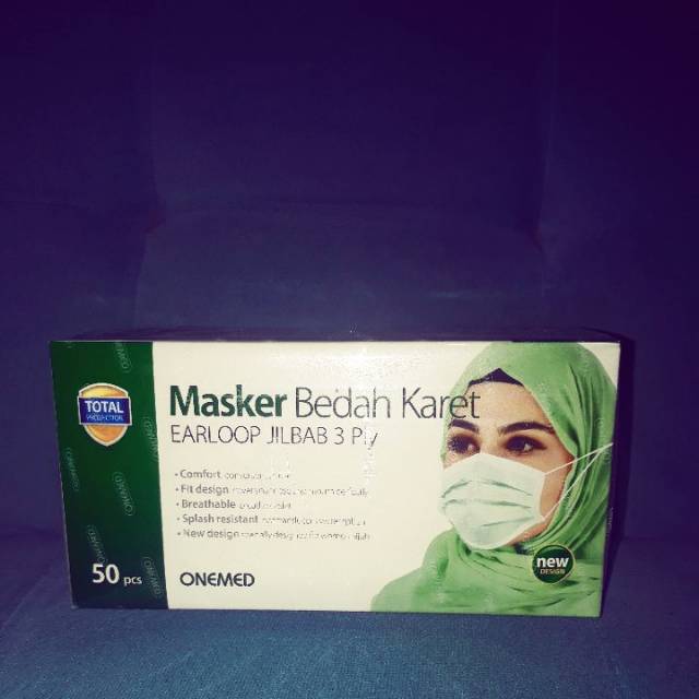 Masker Medis Hijab /Masker Medis headloop / Masker Onemed Jilbab