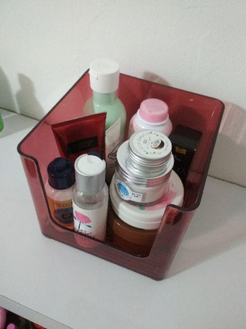 Uchii Clear Open Storage Box Transparent Organizer | Kotak Make Up Kosmetik Aksesoris Serbaguna - S
