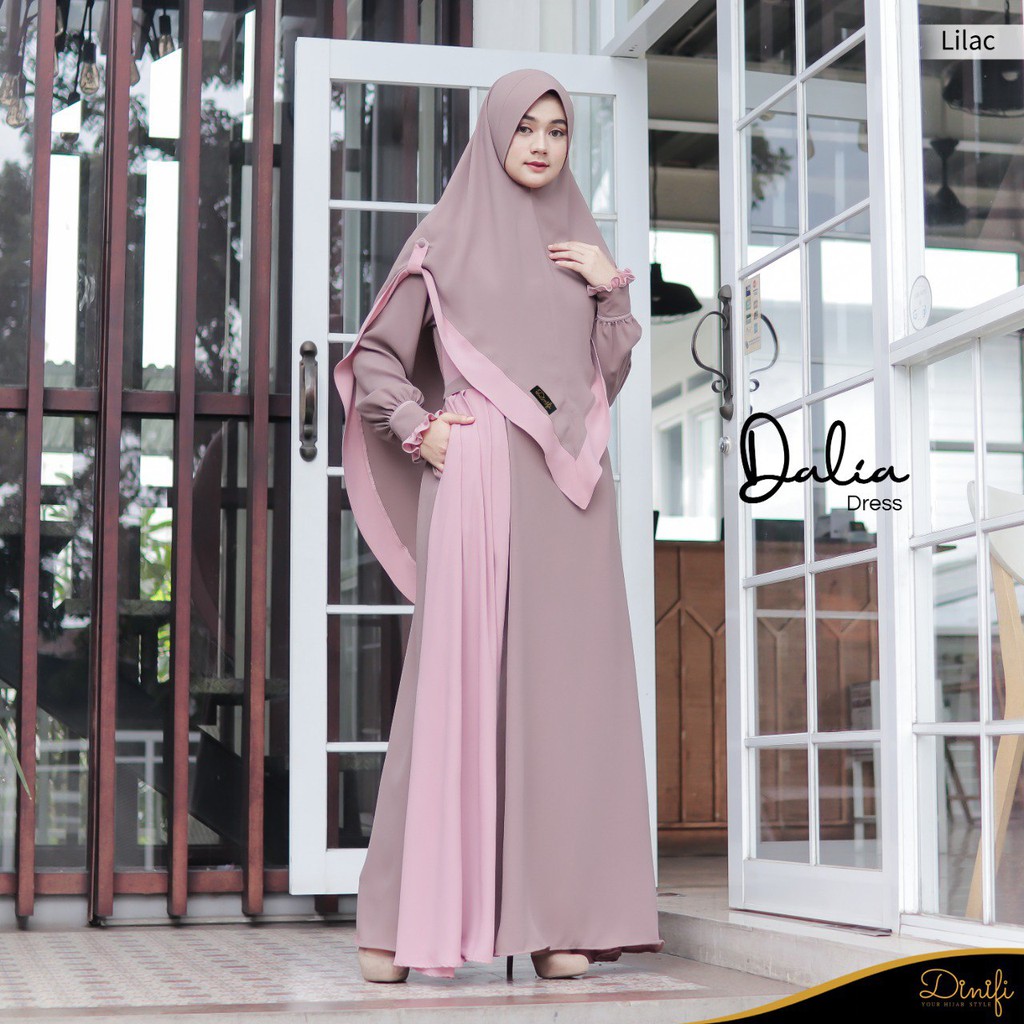 Gamis Couple Ibu & Anak syari exclusive Dalia Dress by Dinifi Mouza- Lilac Original