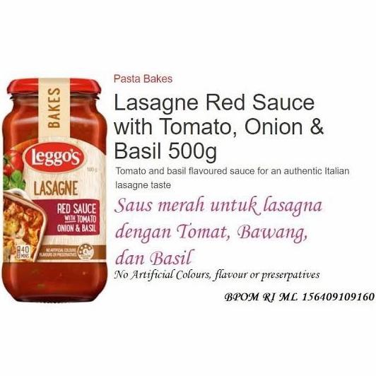 

leggo's lasagne red sauce with tomato onion basil 500gr