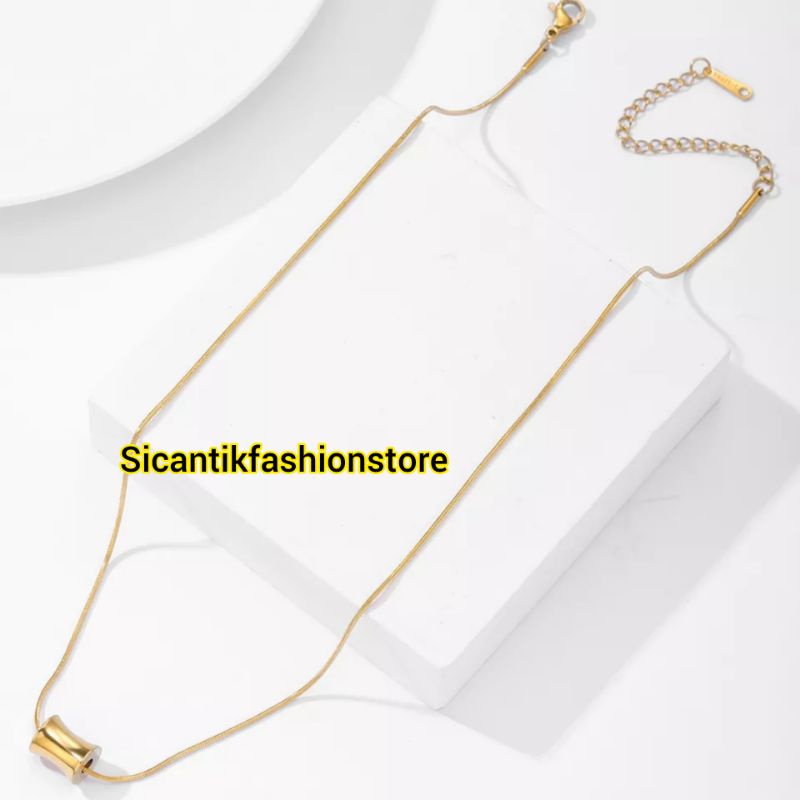 Kalung Titanium Gold Plus Liontin Fashion Wanita Terlaris Anti Karat Selamanya Kalung Choker Terbaru Kalung Titanium Wanita  Korea