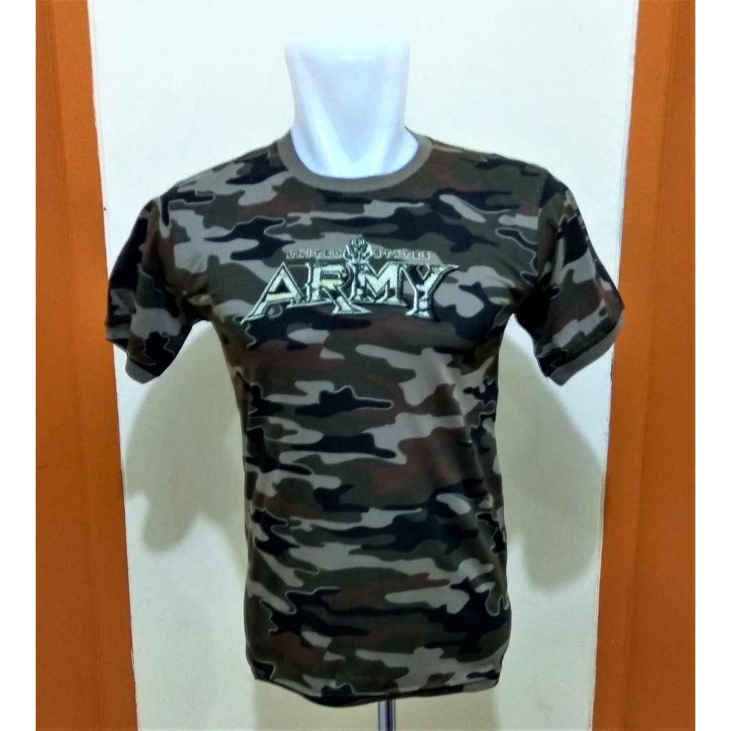 KAOS ARMY BODY FIT - KAOS LORENG BODY FIT - BAHAN KATUN -01