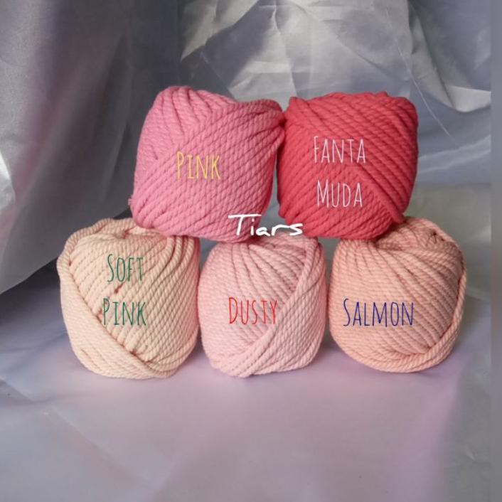 

Flash Sale 2.2 (var 2)4mm/Tali macrame katun/100 gr/warna pastel
