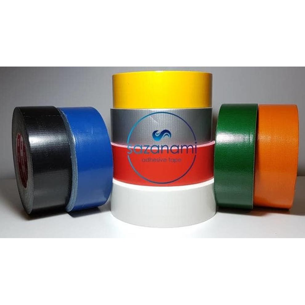 TERMURAH lakban kain Hitam 46mm 2 Inch x 45m Sazanami Cloth Tape Warna warni