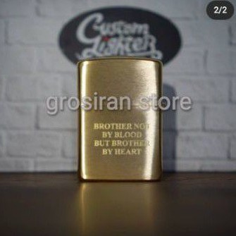 zippo brother blood gold custom logo bisa ukir nama sendiri
