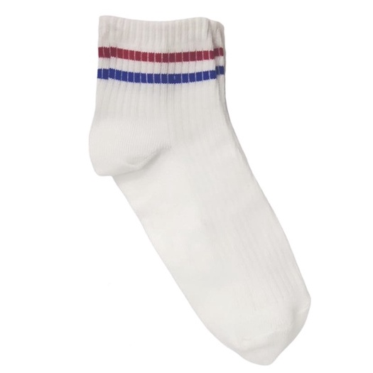 Kaos Kaki Korea Style ATAS Mata Kaki Ankle LowCut (Bahan Katun) 2STRIPS-KOREA -2Strip MerBir