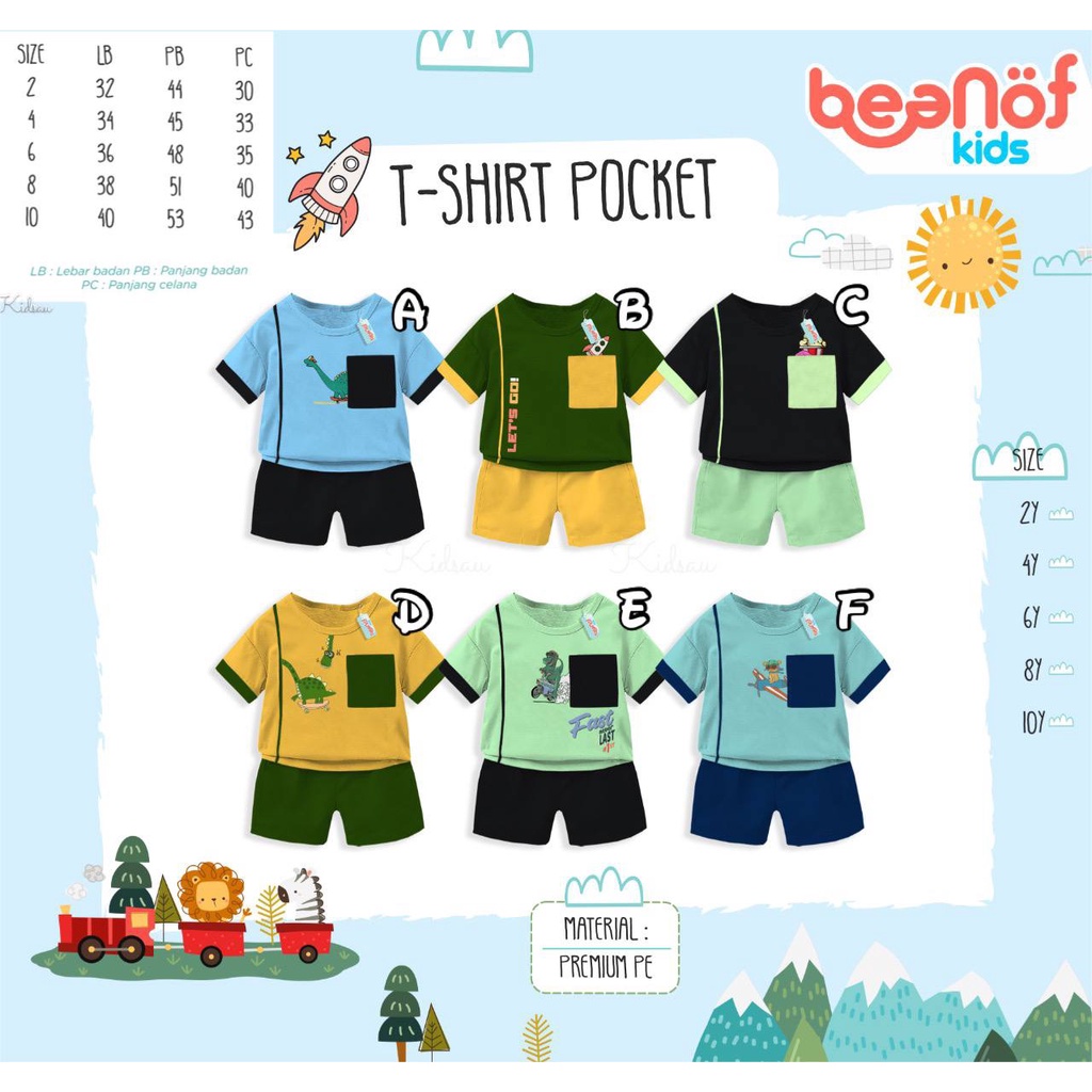 Setelan anak Tshirt Pocket By Beanof