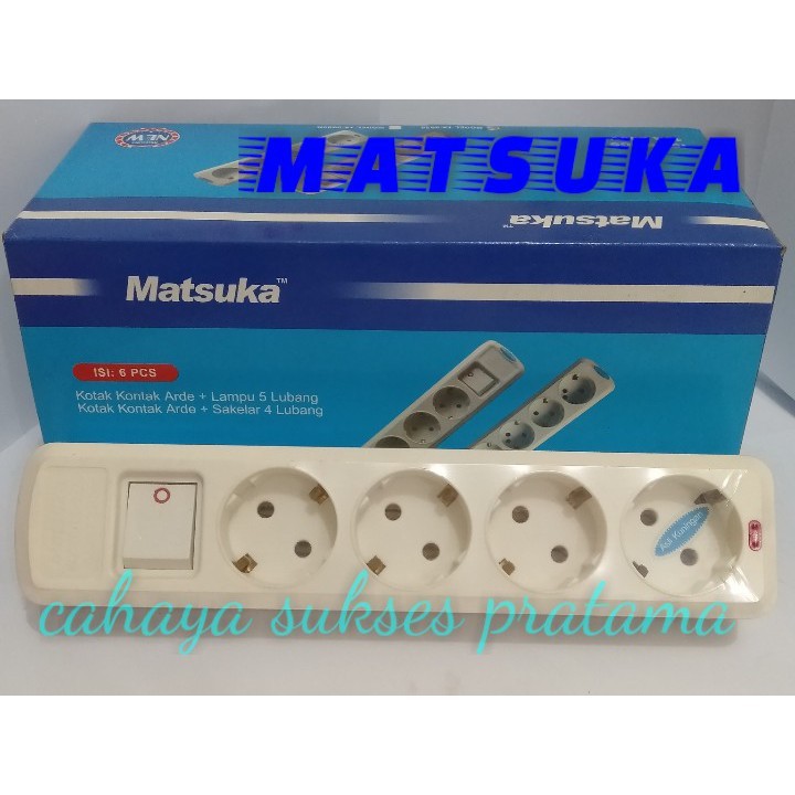 Stop Kontak Arde Switch Matsuka 3/4/5 Lubang TA9923/9924/9925