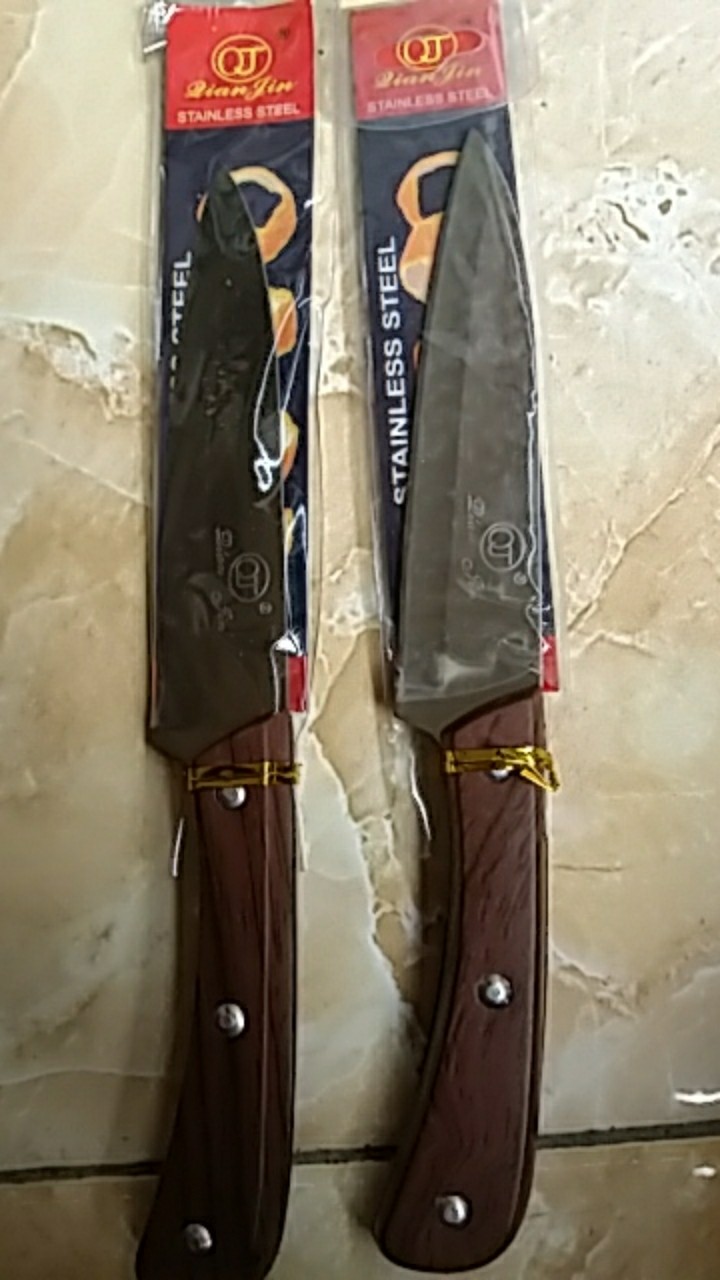 Pisau Buah Stainless Gagang Kayu Lian Jin Super Tajam Stainles Pisau Tajam  150gr