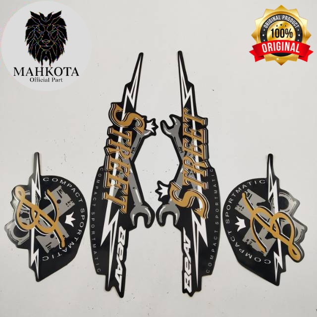 Original Asli Striping Stiker Polet list motor honda beat street 2020 all new hitam stiker body moto