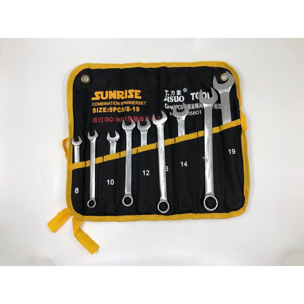 Kunci Ring Pas Set 8-19mm 9pc Hardened [SUNRISE]