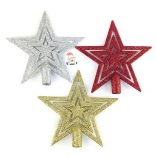  Hiasan  Natal  Star Topper pucuk Glitter  19 bintang 