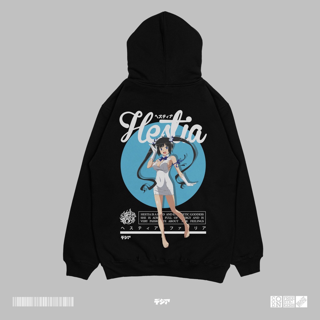 Hestia Goddess Danmachi Familia Bell Cranel Hoodie Anime Manga Jaket Jepang DJA Cloth