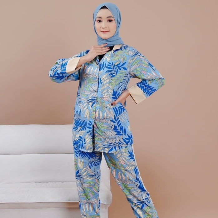 Pajamas Zara Daun / Piyama WanitaTerbaru 2022 / Baju Tidur Kekinian