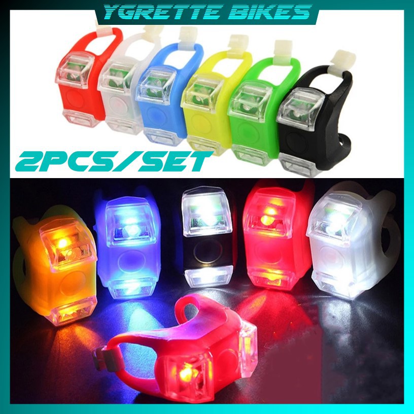 YGRETTE - 2PCS SET Lampu LED Sepeda Silikon Bicycle Light Depan Belakang