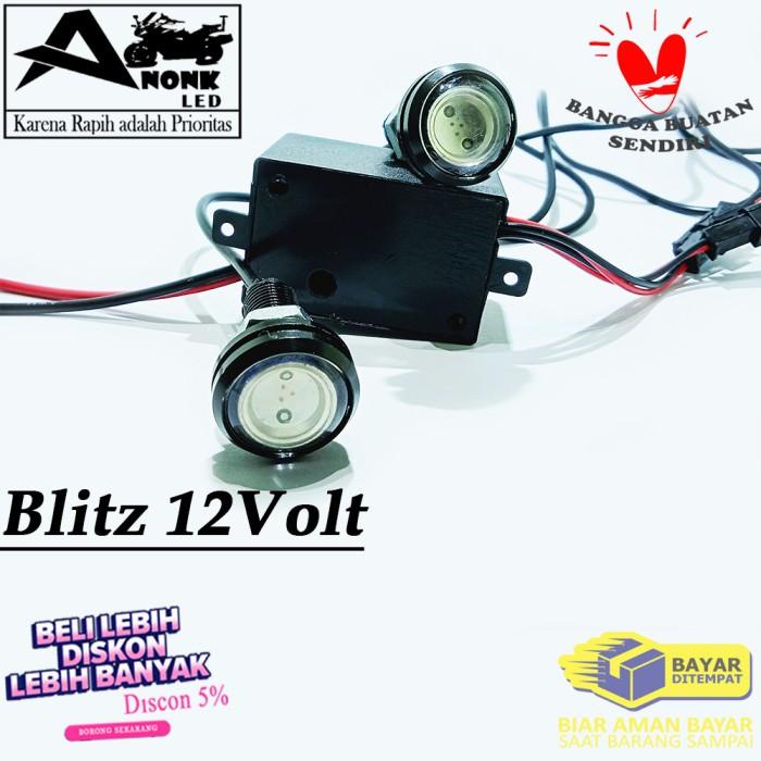 Lampu Led Blitz Pesawat 12V/Lampu Blitz Kedip Pesawat 12V - Putih