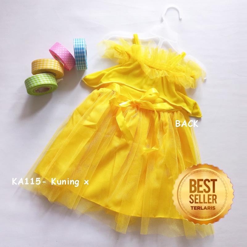 Dress Bayi NewBorn 6 12 Bulan Dress Sabrina Anak Warna Pink Kuning Salem Bahan Kaos Premium NB Baju Bayi Gaun Aqiqah Baptis KA115X