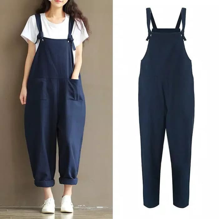 Jumpsuit Casual Wanita /Overall Jumpsuit Import Model Longgar Big Size