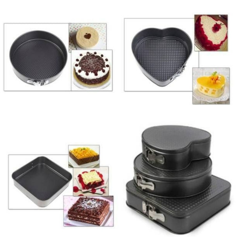 CETAKAN LOYANG KUE 3 IN 1 SHAPE CAKE MOULD CETAKAN LOYANG BOLU 3 PCS