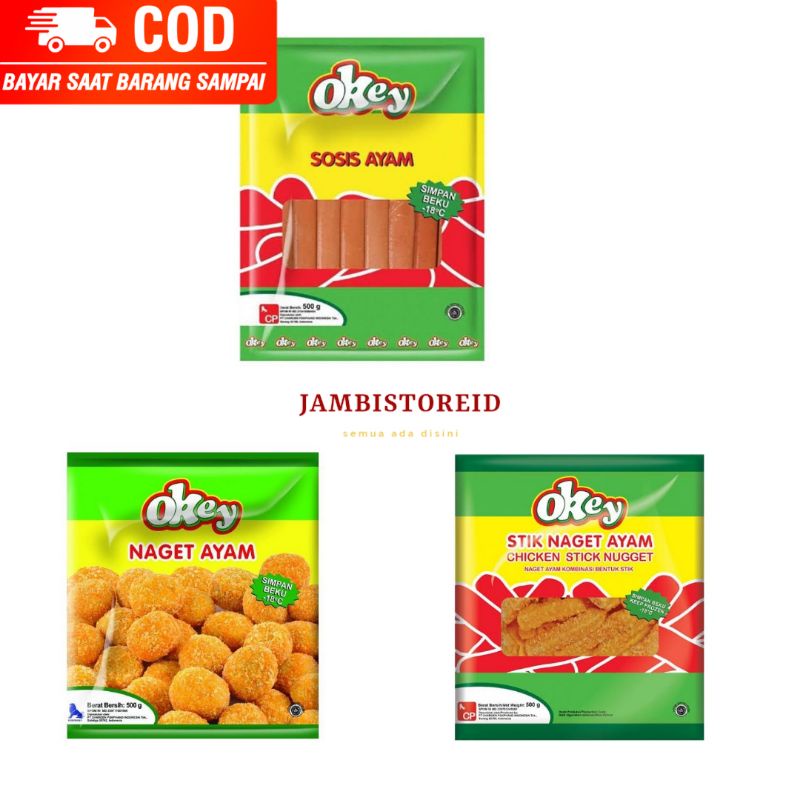 

(JAMBISTOREID) JAMBI LANGSUNG KIRIM Okey All Variant 500gram Nugget | Stick Nugget | Sosis Stik Naget Ayam Frozen Okay Jambi