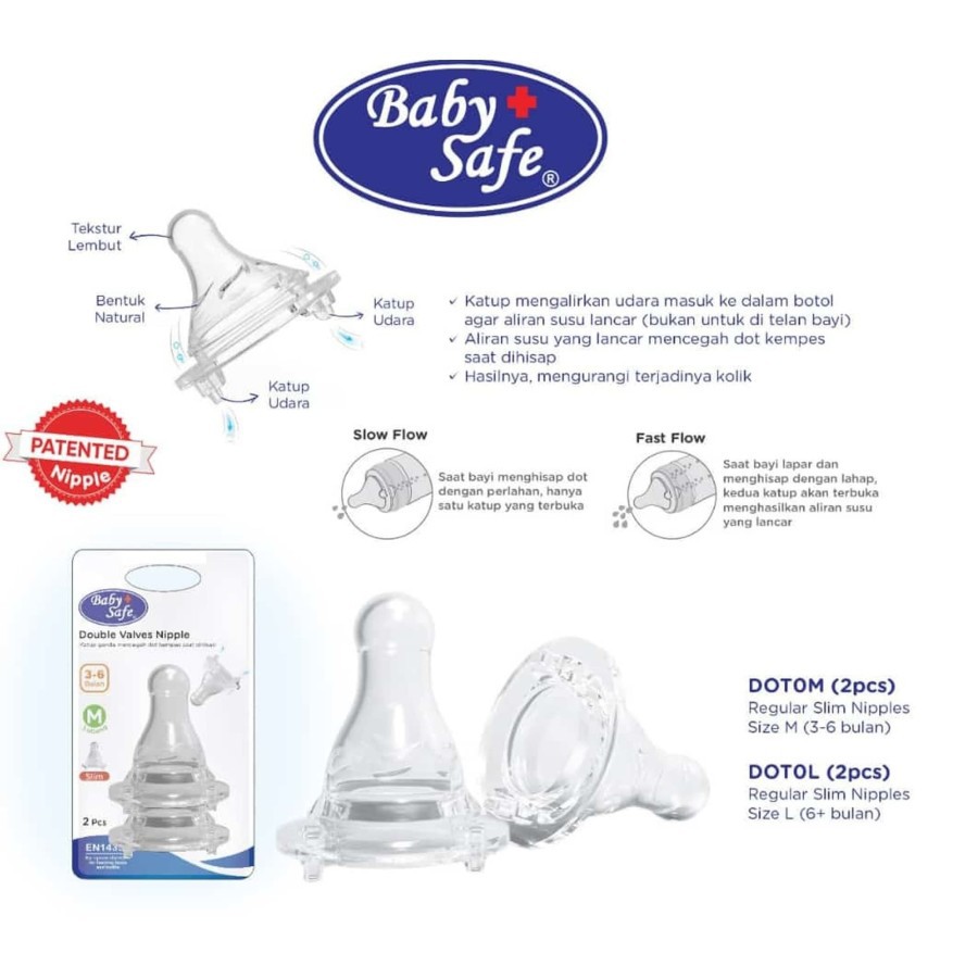 Baby Safe Wide Neck Milk Flow System Bottle / Botol Susu Leher Tebal / Botol Susu Handle